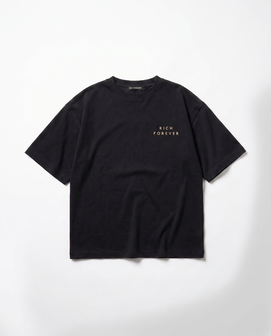 Oversized Heavyweight Cotton Tee – Black