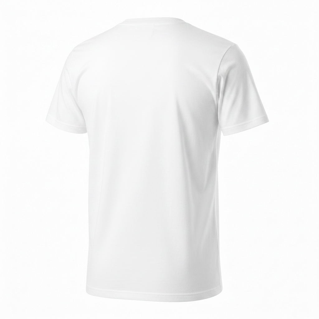White Tee Back View
